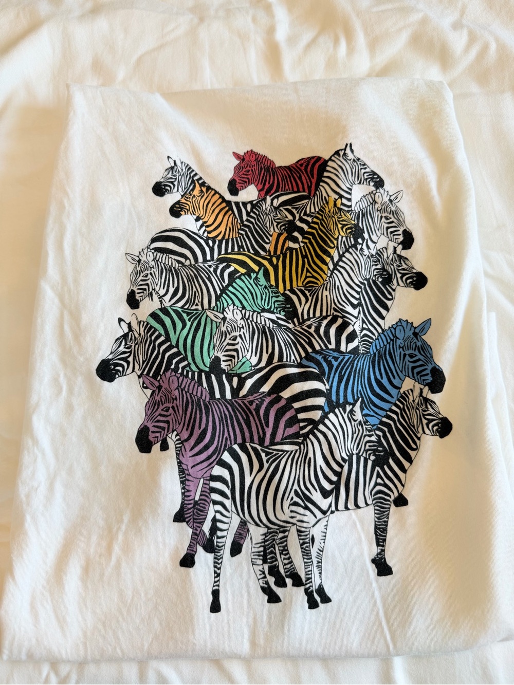 Bonobos White Short Sleeve Tee with Multicolor Zebra Graphic